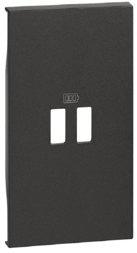 Лицевая панель Legrand BTicino Living Now для 1-м. 2 мод. розетки USB черный фото Лицевая панель Legrand BTicino Living Now для 1-м. 2 мод. розетки USB черный картинка